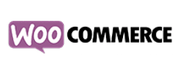 WooCommerce logo featuring a purple speech bubble and bold black text.