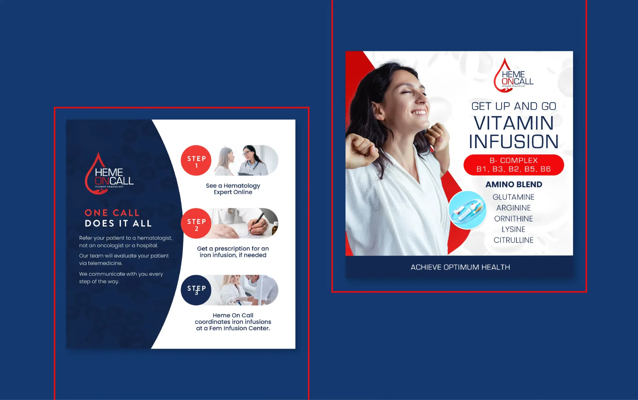 Health professional promoting vitamin infusion benefits and services.