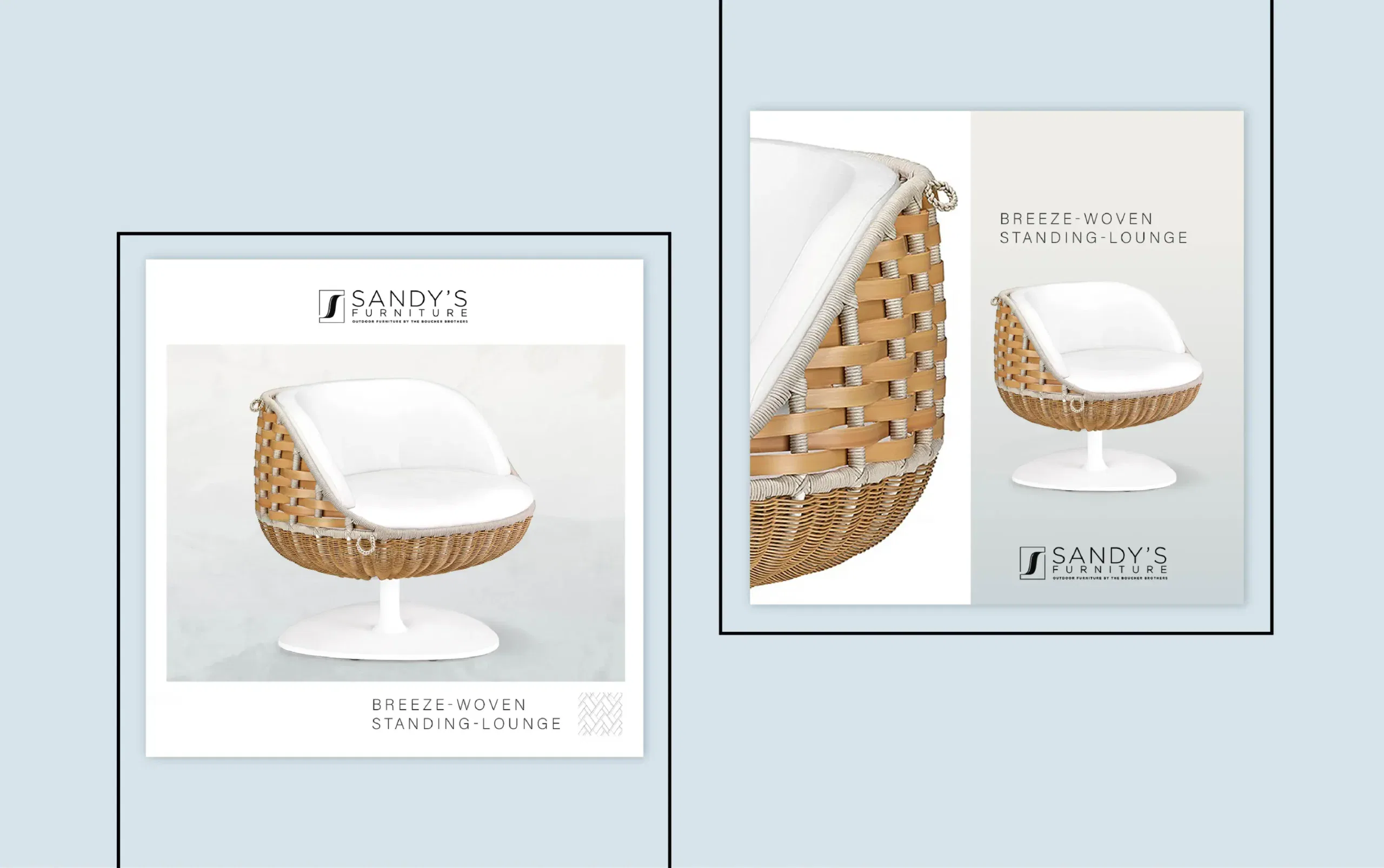 Modern wicker lounge chair with white cushion and sleek design.