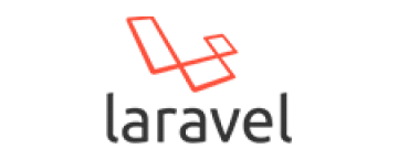 Laravel logo featuring a stylized red L graphic above the word Laravel in black.