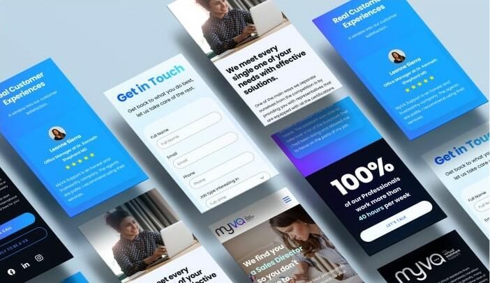 Modern web design layout showcasing dynamic user interfaces on mobile screens.