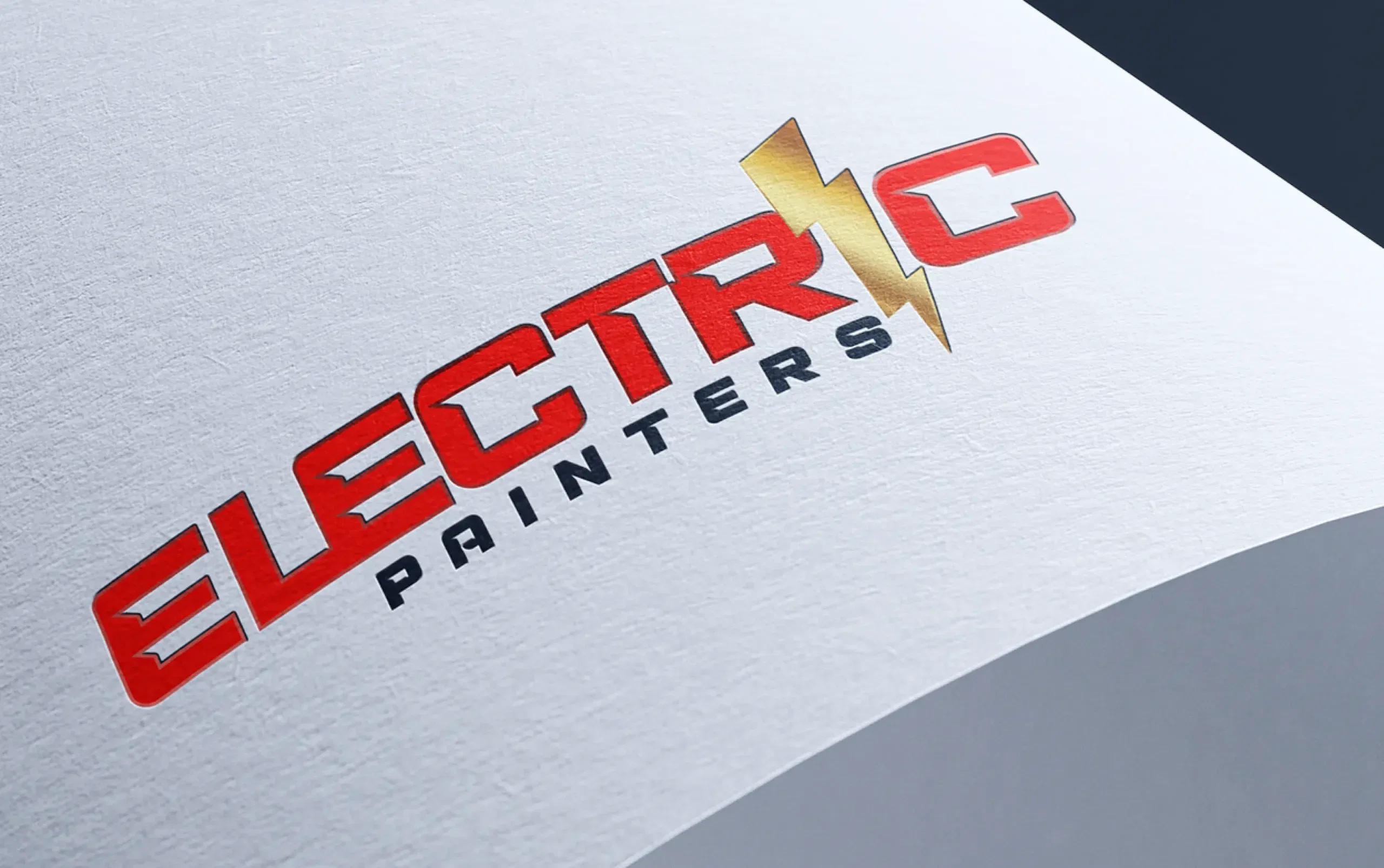Electric Printers logo on a curved, glossy white surface.