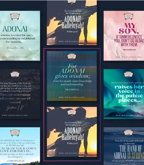 Inspirational faith-themed quotes in artistic typography on colorful backgrounds