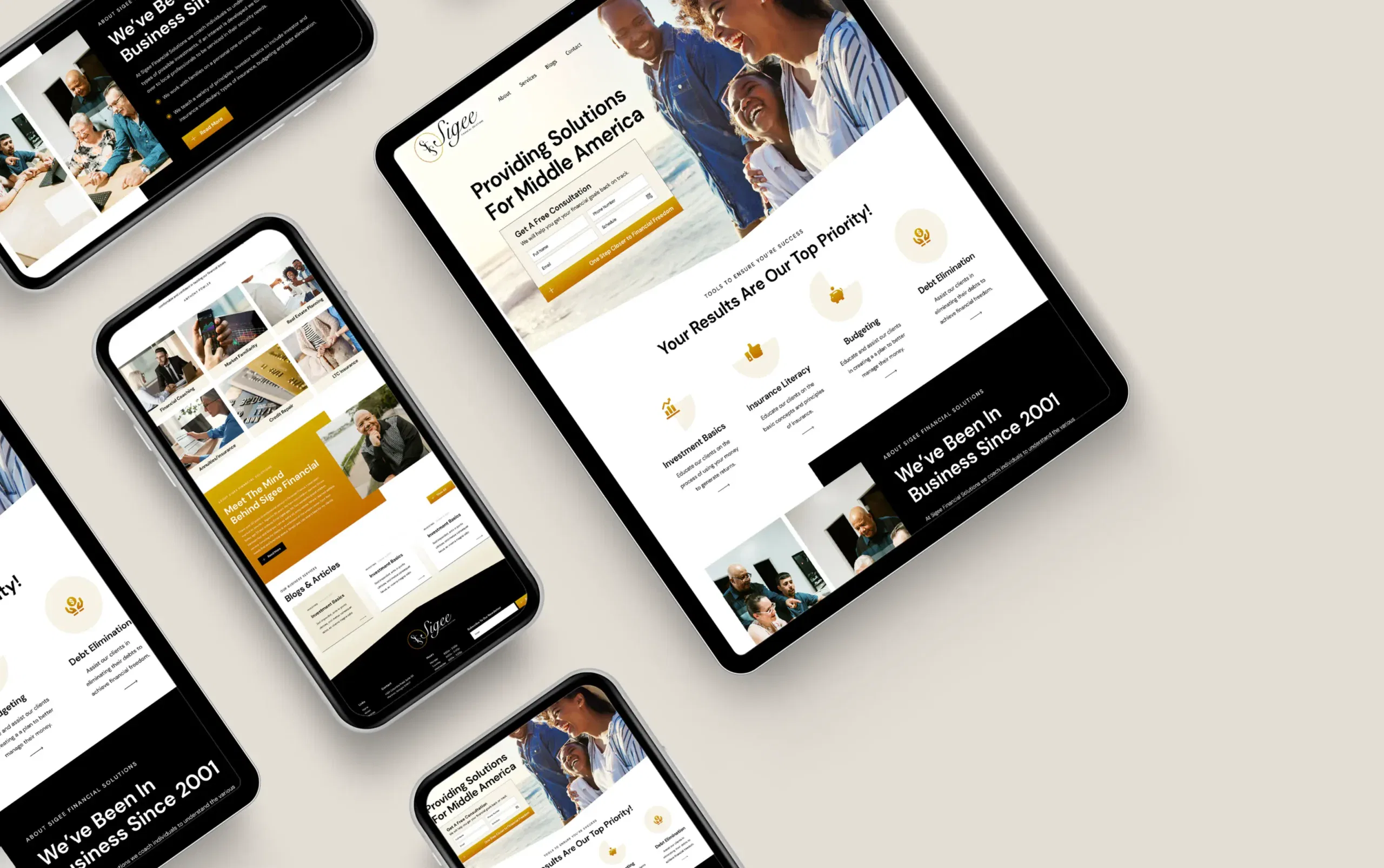 Responsive web design displayed on multiple devices.