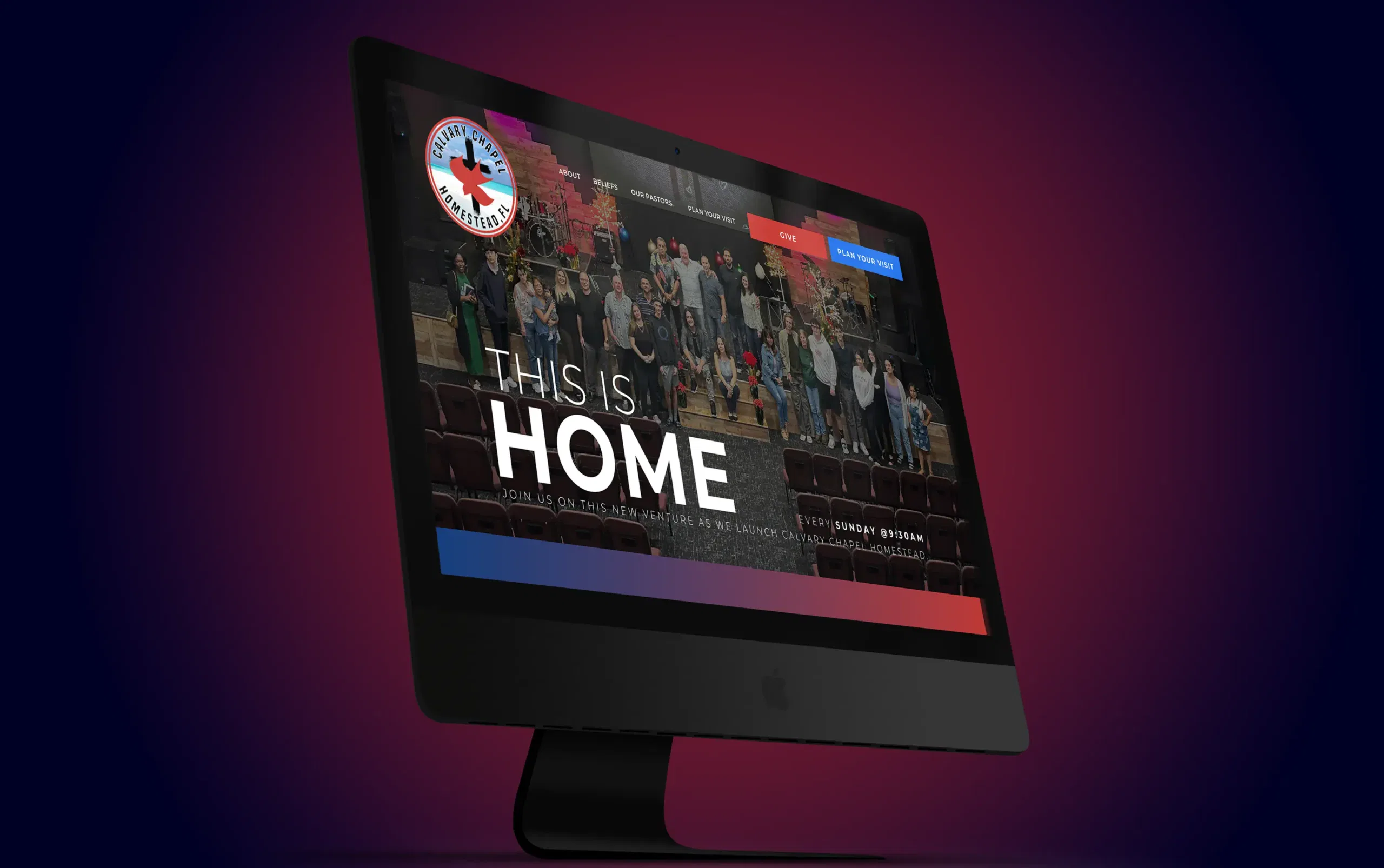 Computer screen displaying a website with 