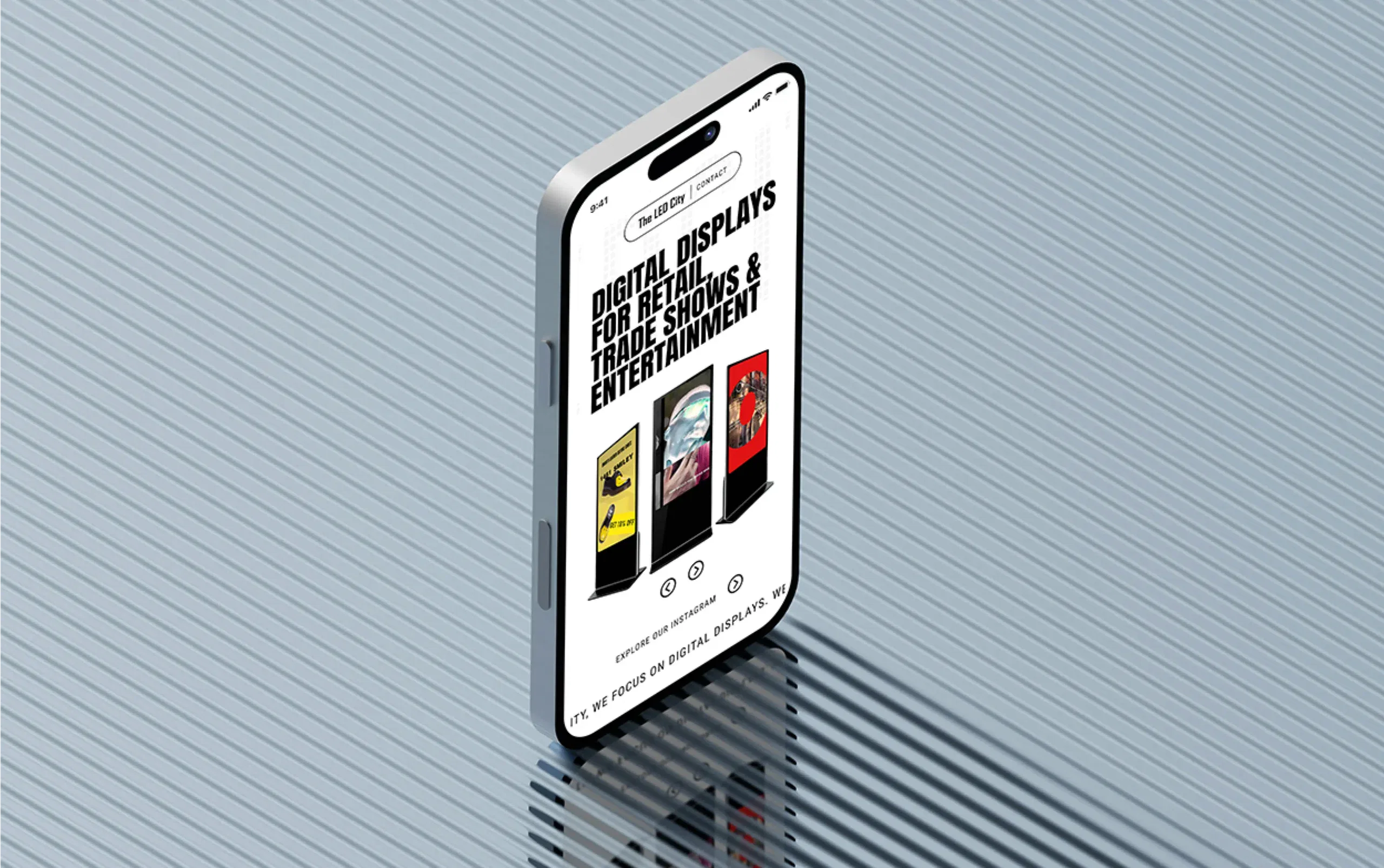 Smartphone displaying vibrant urban art on a sleek, reflective surface.