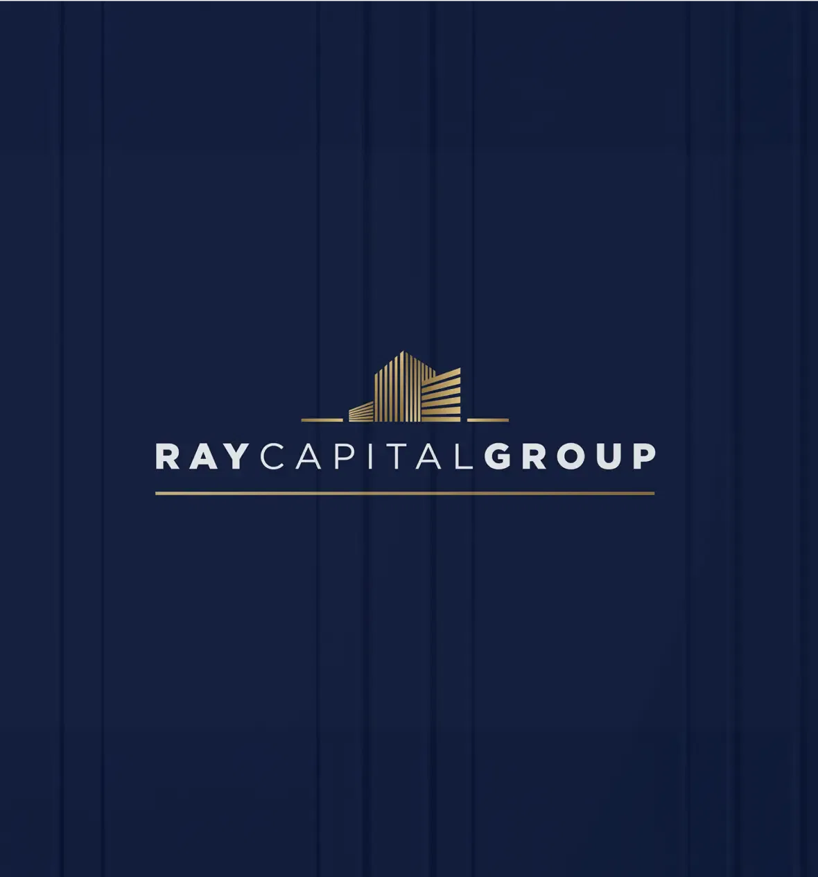 Ray Capital Group logo on a dark blue background with gold accents.