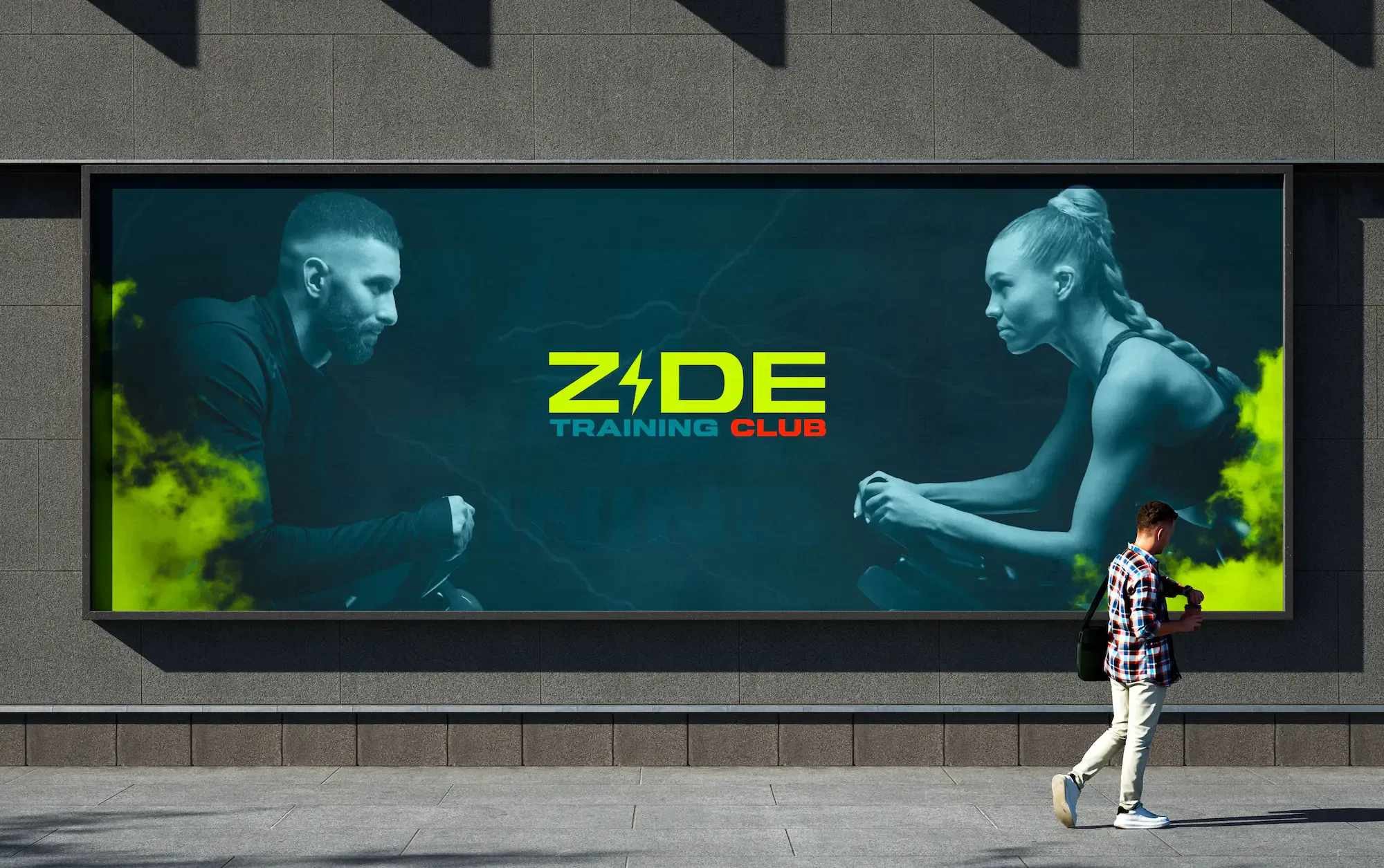 Athletes facing off in training club ad